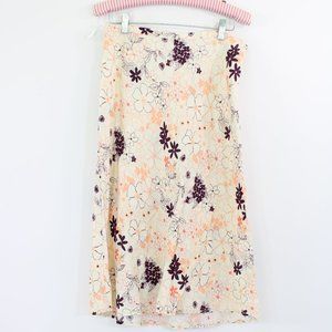 100% Linen Skirt Floral 8P